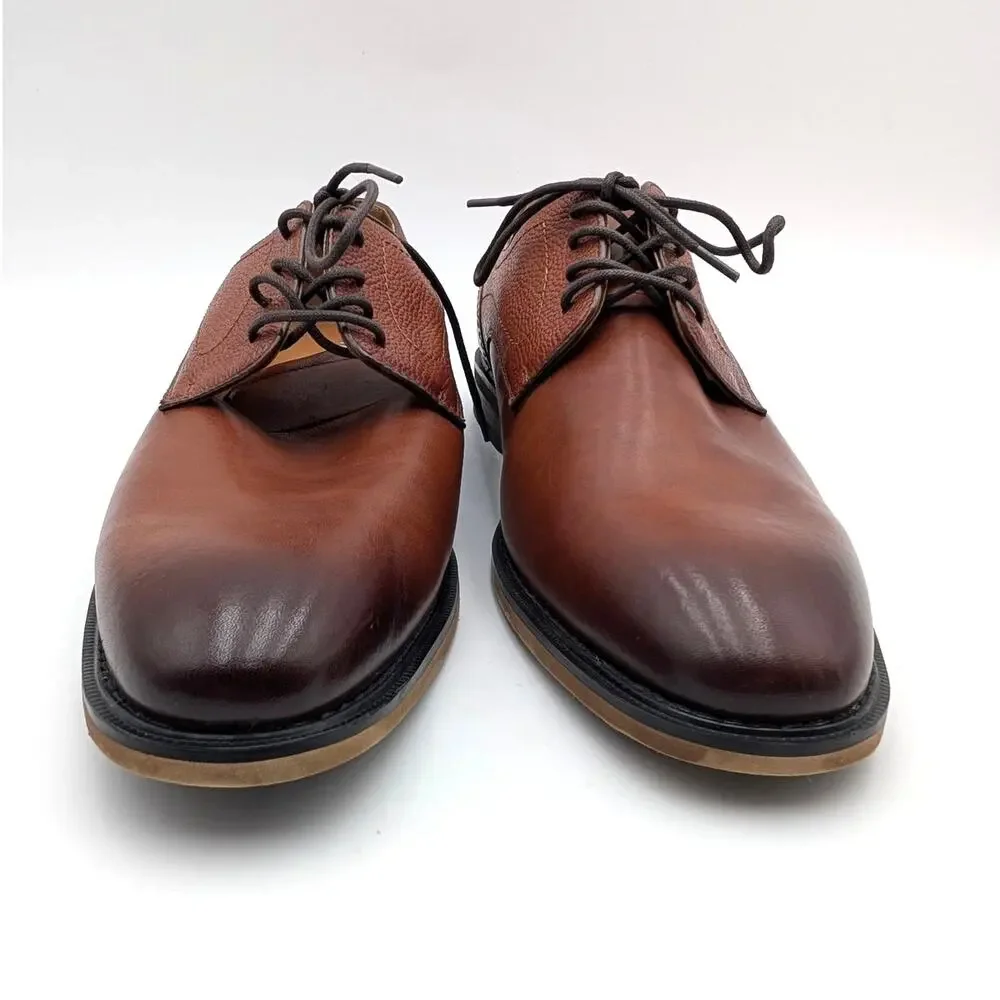 Nordstrom Rack Sam Plain Toe Derby Shoes Men's Brown Size US11.5M EU44.5